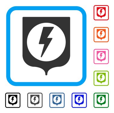 Elektrik koruma simgesi çerçeveli