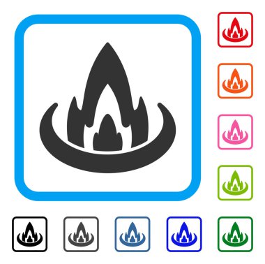 Yangın yeri simgesi çerçeveli