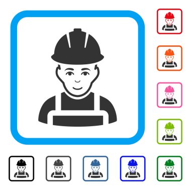 Memnun alt simge çerçeveli