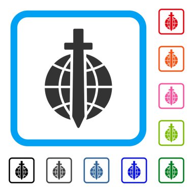 Küresel güvenlik simgesi çerçeveli