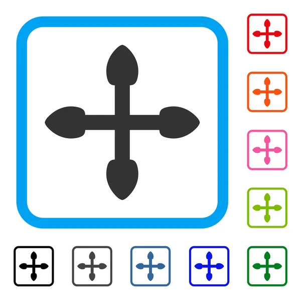 Pijlen ingelijst pictogram — Stockvector