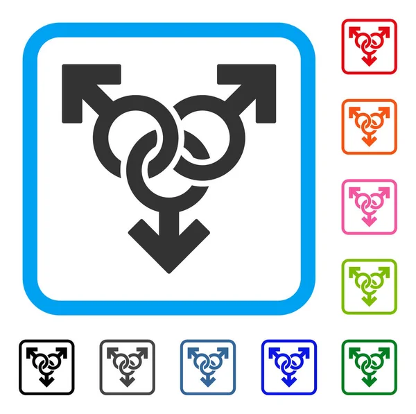 Gay groepsseks ingelijst pictogram — Stockvector