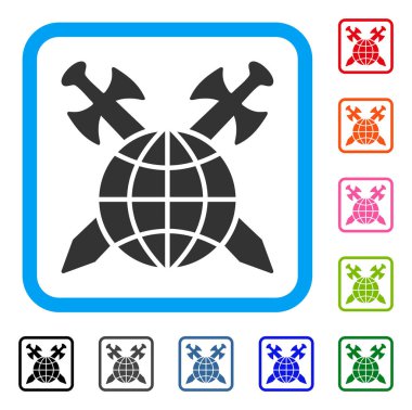 Küresel koruma simgesi çerçeveli