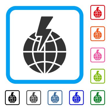 Küresel şok simgesi çerçeveli