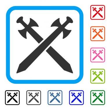 Ortaçağ kılıç simgesi çerçeveli