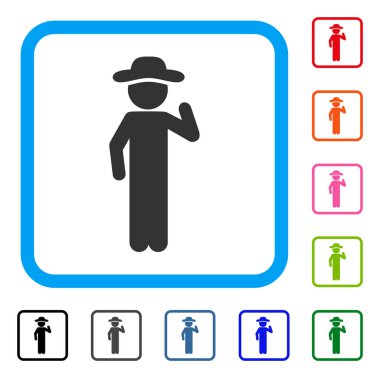 Beyefendi görüş simgesi çerçeveli