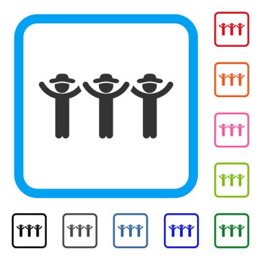 Beyler eller yukarı neşeli simgesi çerçeveli