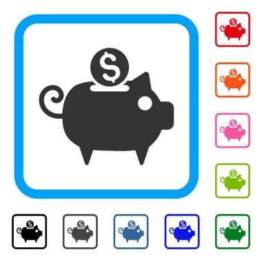 Kumbara simgesi çerçeveli