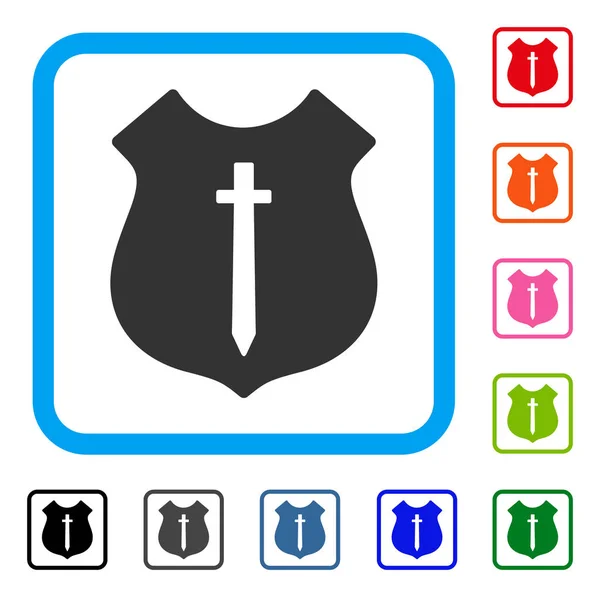 Guard Shield ingelijst pictogram — Stockvector