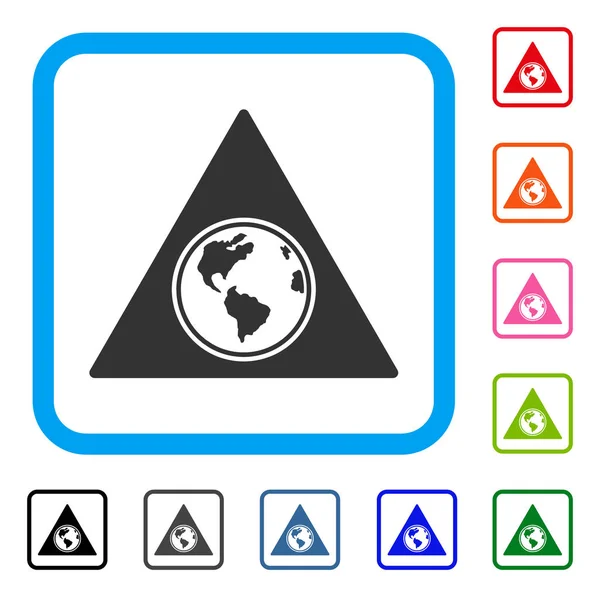 Terra Triangle rámem ikona — Stockový vektor
