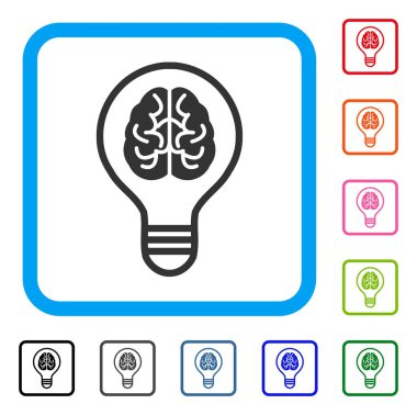 Beyin fikir ampul simgesi çerçeveli