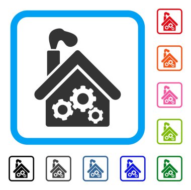 Garaj fabrika sigara simgesi çerçeveli