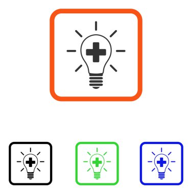 Yaratıcı tıp ampul simgesi çerçeveli