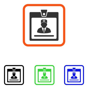 Doktor rozet simge çerçeveli