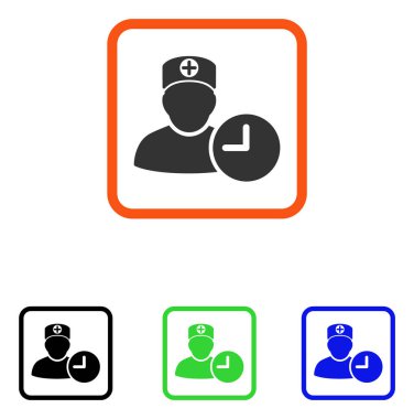 Doktor zamanlama Saat simgesi çerçeveli