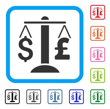 Doları Lirası Dengesi simgesini çerçeveli