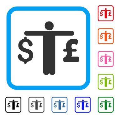 Kişi Karşılaştır Doları Lirası simge çerçeveli