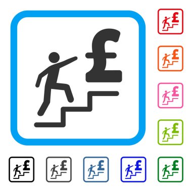 Simge Lirası iş merdiven çerçeveli