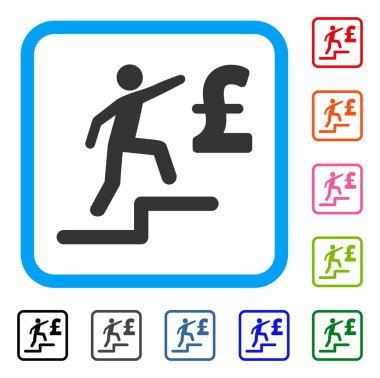 Lirası iş adım simge çerçeveli