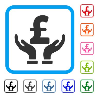 Lirası sigorta eller simgesini çerçeveli