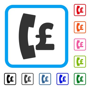 Lirası Ankesörlü telefon simgesi çerçeveli