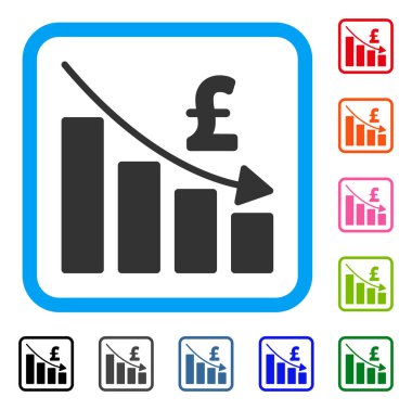 Lirası durgunluk çubuk grafik simge çerçeveli