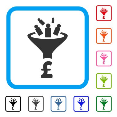 Pound Satış Huni simgesi çerçeveli