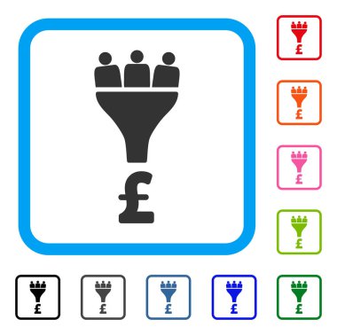 Pound Satış Huni simgesi çerçeveli