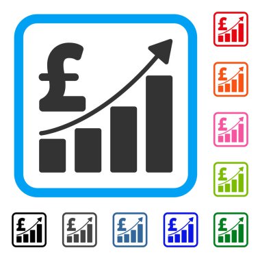 Pound Satış büyüme grafik simge çerçeveli