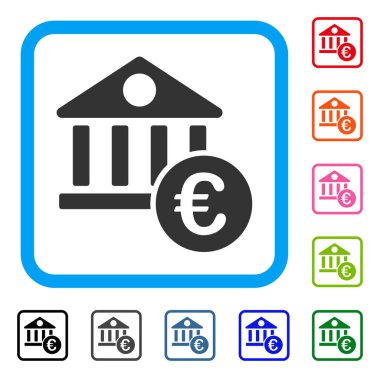 Euro bankacılık bina simgesini çerçeveli