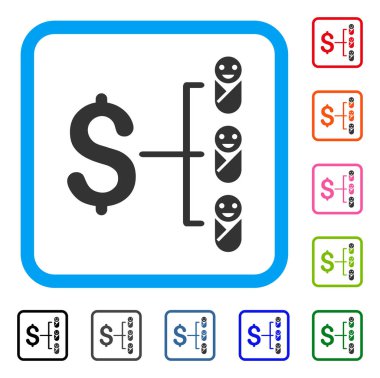 Bebek bütçe simgesi çerçeveli