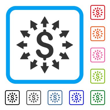 Doları dağıtım simgesi çerçeveli