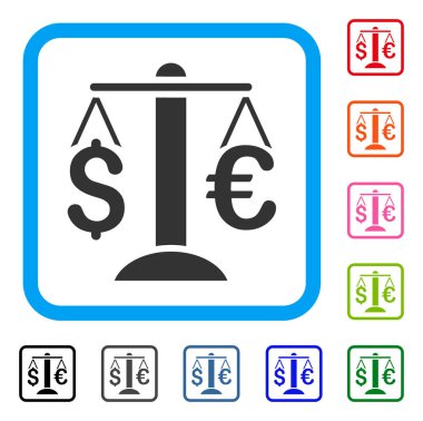 Euro dolar denge simgesi çerçeveli