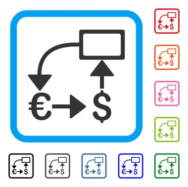 Euro dolar akış şeması simgesi çerçeveli