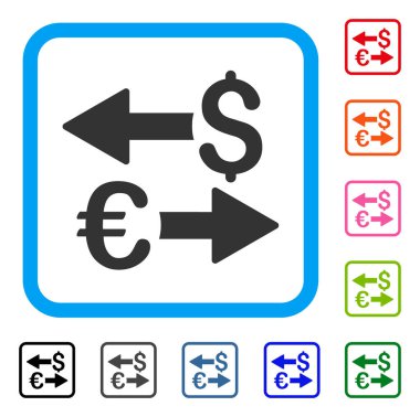 Euro dolar hareketleri simgesi çerçeveli