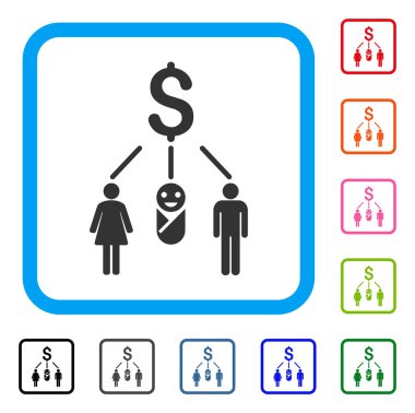 Aile bütçesine simgesi çerçeveli