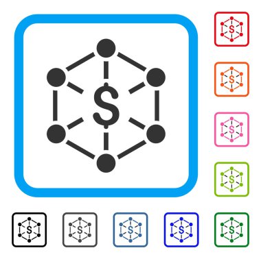 Finansal ağ simgesini çerçeveli