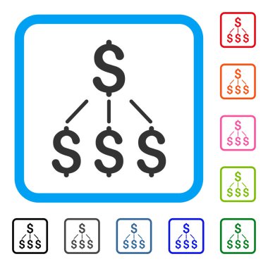 Finansal yapı simgesi çerçeveli