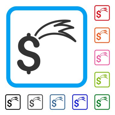 Servet düşen dolar simgesi çerçeveli