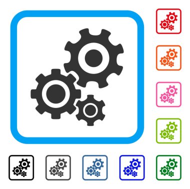 Dişli mekanizması simgesi çerçeveli