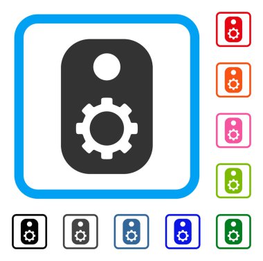 Dişli etiketi simgesi çerçeveli