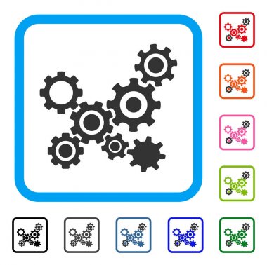 Vites mekanizması simgesi çerçeveli