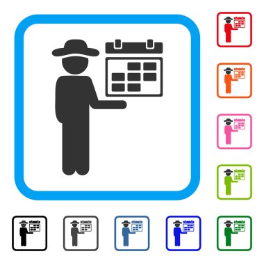 Beyefendi zamanlama simgesini çerçeveli