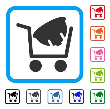 Kask alışveriş simgesi çerçeveli