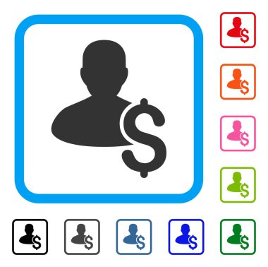 Kredi kişi simgesi çerçeveli