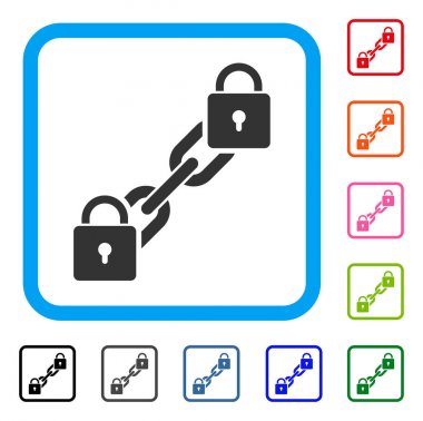 Kilit Blockchain simgesi çerçeveli