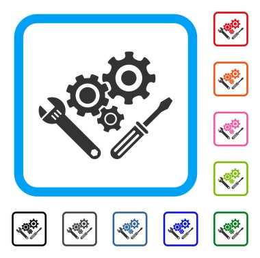 Mekanik araçlar simgesi çerçeveli