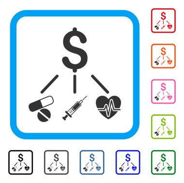 Tıbbi bütçe simgesi çerçeveli