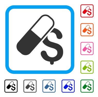 İlaç iş simge çerçeveli