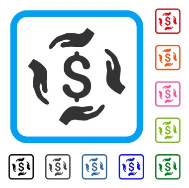 Para eller simgesini çerçeveli